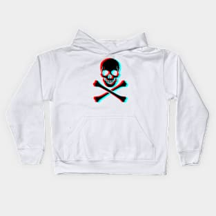 Retro 3D Glasses Style - Jolly Roger Kids Hoodie